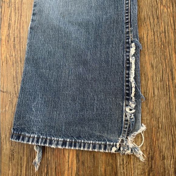 Unionbay Loose Boot Cut Jeans Mens 34x32 Blue Denim Distressed Destroyed Vtg Y2K - Picture 14 of 16